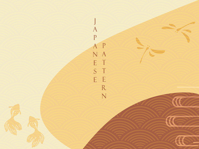 Japanese background with icon vector. Landscape pattern vintage abstract asian background bamboo banner bonsai chinese illustration japanese modern oriental pattern vector wave