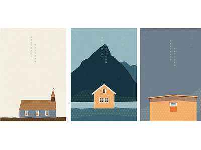 Building background with mountain elements vector. Architecture