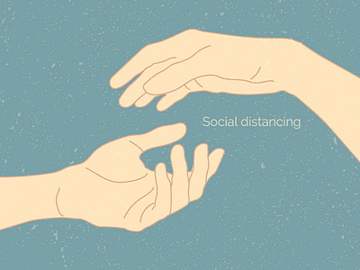 Hand social distancing background vector. Gesture symbol. Finger