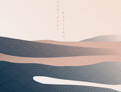 Abstract art background with Japanese wave pattern vector. Lands abstract arts asian background banner chinese curve desert forest geometric illustration japanese landscape mountain nature pattern sand vector