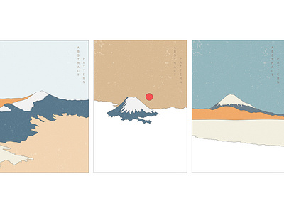 Fuji mountain background with art landscape vector. Abstract nat