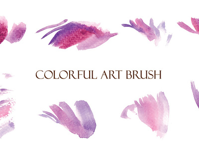 Vector art brush set of Abstract watercolor purple natural shape