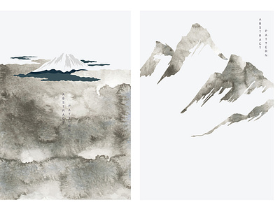 Fuji mountain watercolor painting texture. Natural landscape bac abstract asian background banner chinese illustration japanese landscape modern pattern texture vector watercolor illustration