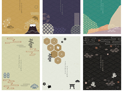 Japanese background with icon vector. Geometric and natural elem abstract asian background banner bonsai chinese fuji mountain geometric icon illustration japanese layout modern oreintal pattern symbol template vector wave