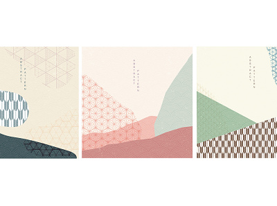 Geometric background with Japanese wave pattern vector. Abstract abstract asian background banner chinese geometric graphic illustration japanese pattern postcard poster set template texture textures vector wave