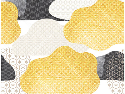 Abstract seamless background with gold and black texture vector. abstract asian background banner black white brush stroke chinese cloud geometric gold foil illustration japanese modern pattern seamless vector wave
