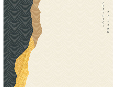 Abstract art background with Japanese wave pattern vector. Gold by  marukopum on Dribbble