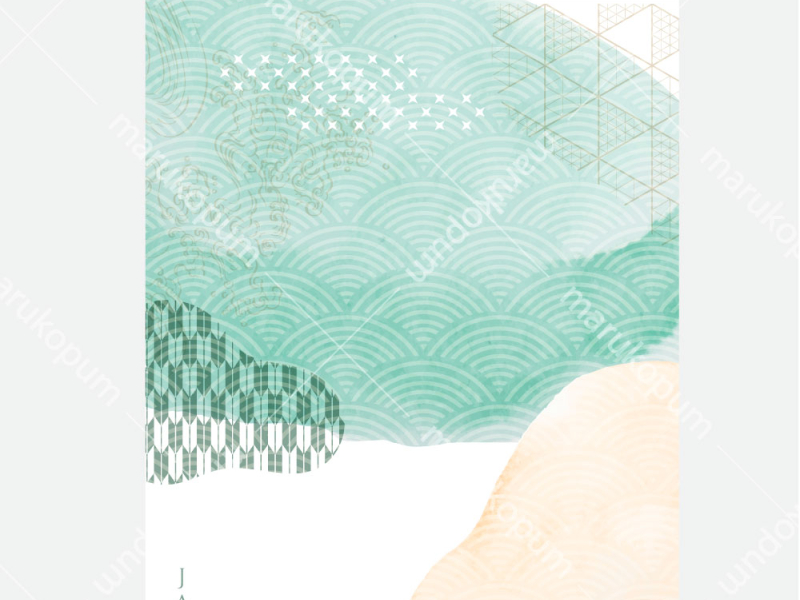 Abstract landscape background with Japanese wave pattern vector. abstract asian background banner brush stroke card chinese geometric icon illustration japanese modern pattern symbol icon template design vector watercolor illustration wave