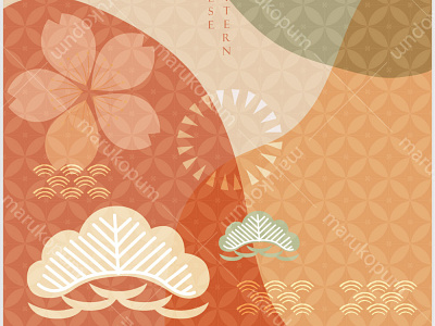 Abstract background in oriental style. Chinese new year banner. abstract asian background banner bonsai cherry blossom chinese flower icon illustration japanese modern pattern symbol template traditional vector wave