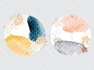 Japanese background vector with watercolor texture. Cherry bloss abstract asian background banner brush stroke chinese cirlce floral pattern flower geometric icon illustration japanese modern pattern symbol vector watercolor illustration wave