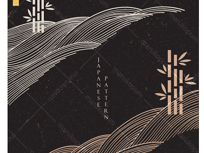 Japanese background with line pattern vector. Abstract landscape by  marukopum on Dribbble