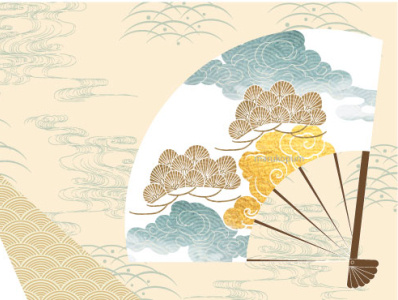 Japanese background with geometric pattern vector. Abstract art abstract asian background banner chinese cloud fan gold foil illustration japanese modern pattern texture vector wave