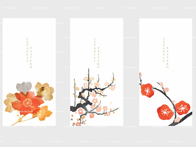 Art natural invitation card abstract art asia background banner card invitation chinese culture design floral flower illustration japanese logo pattern red traditional ui vector watercolor texture