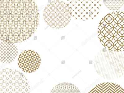 Japanese pattern background vector. Gold geometric cover design