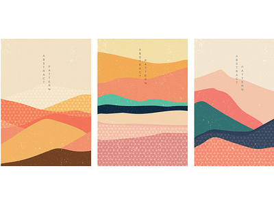 Landscape background with Japanese pattern vector. Mountain temp