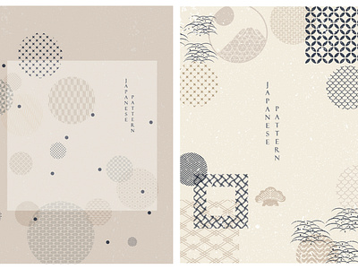 Japanese pattern with geometric background vector.