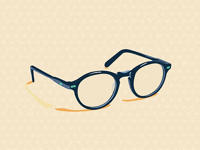 Glasses with Japanese pattern background vector.