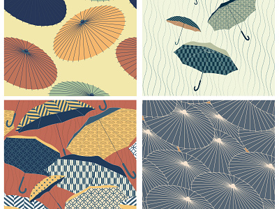 Umbrella pattern with Japanese background vector. Rainy season abstract asian background banner chinese geometric illustration japanese modern pattern rainy day season umbrella vector