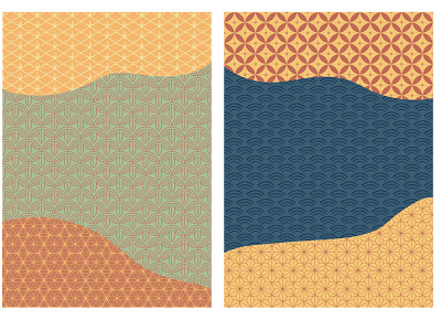 Japanese pattern with geometric background vector.Asian template