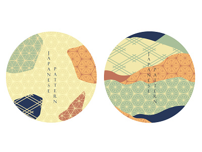 Japanese pattern vector with circle shape background. Geometric abstract asian background banner chinese circle element geometric icon illustration japanese landscape pattern vector