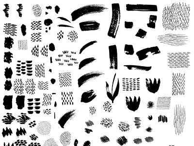 Black ink brush strokes vector. Universal background design