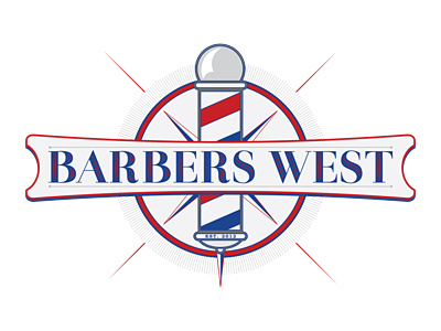 Barber Shop Logo barber compass logo pole shop west