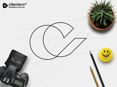 Clientero - Logotype Presentation brand branding feedback flower gold logo logotype monogram pen photo rule smile