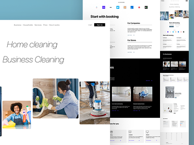 Cleaning Landing Page app cleaning design fixing service ui ux website