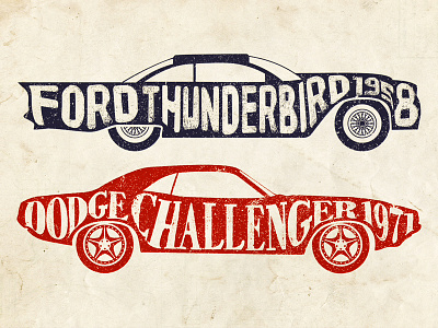Vintage cars 1958 1971 cars challenger dodge emboss ford thunderbird vintage