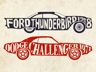 Vintage cars 1958 1971 cars challenger dodge emboss ford thunderbird vintage