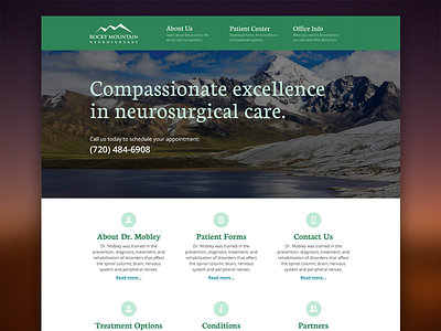 Rocky Mountain Neurosurgery Homepage Design homepage mountain ui web website