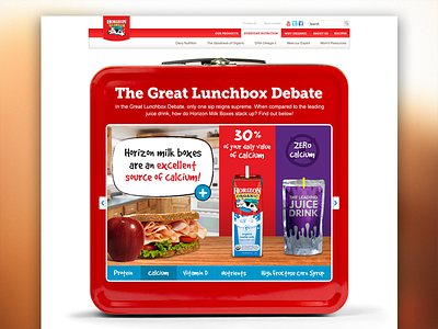 The Great Lunchbox Debate Interactive Infographic food front end horizon organic infographic interactive infographic juice milk ui ux web