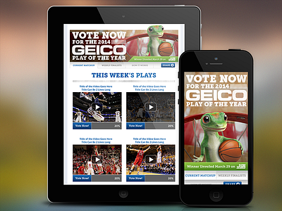 GEICO 2014 Play of the Year Facebook Application application basketball facebook front end geico mobile responsive ui