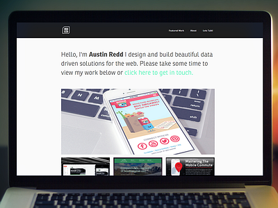 New Portfolio Site Homepage austin redd austinredd.com freelance portfolio portfolio website web design wordpress