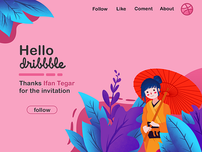 Hello Dribbble art design first debut flat hello dribbble icon illustration illustrator logo simple ui vector web design