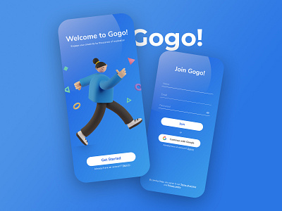 Mobile App Onboarding Screen - Gogo! daily ui dailyui mobile onboarding product design sign up