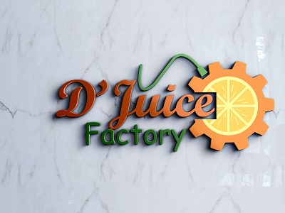 D Juice Factory 3d mockup design illustration logo design