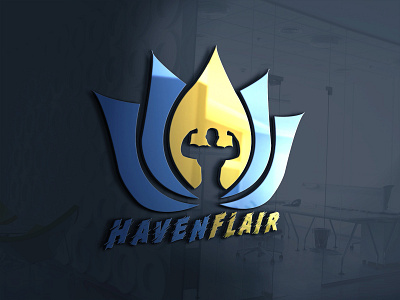 Haven Flair 3d mockup branding logodesign