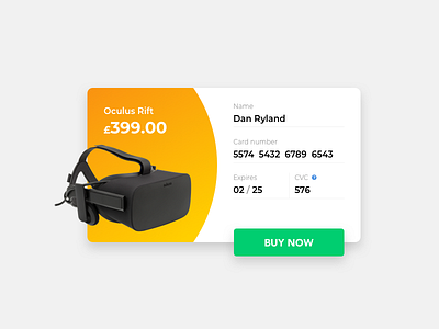 Daily UI Challenge #002 - Credit Card Checkout 002 dailyui dailyui002 design oculus oculus rift ui ux