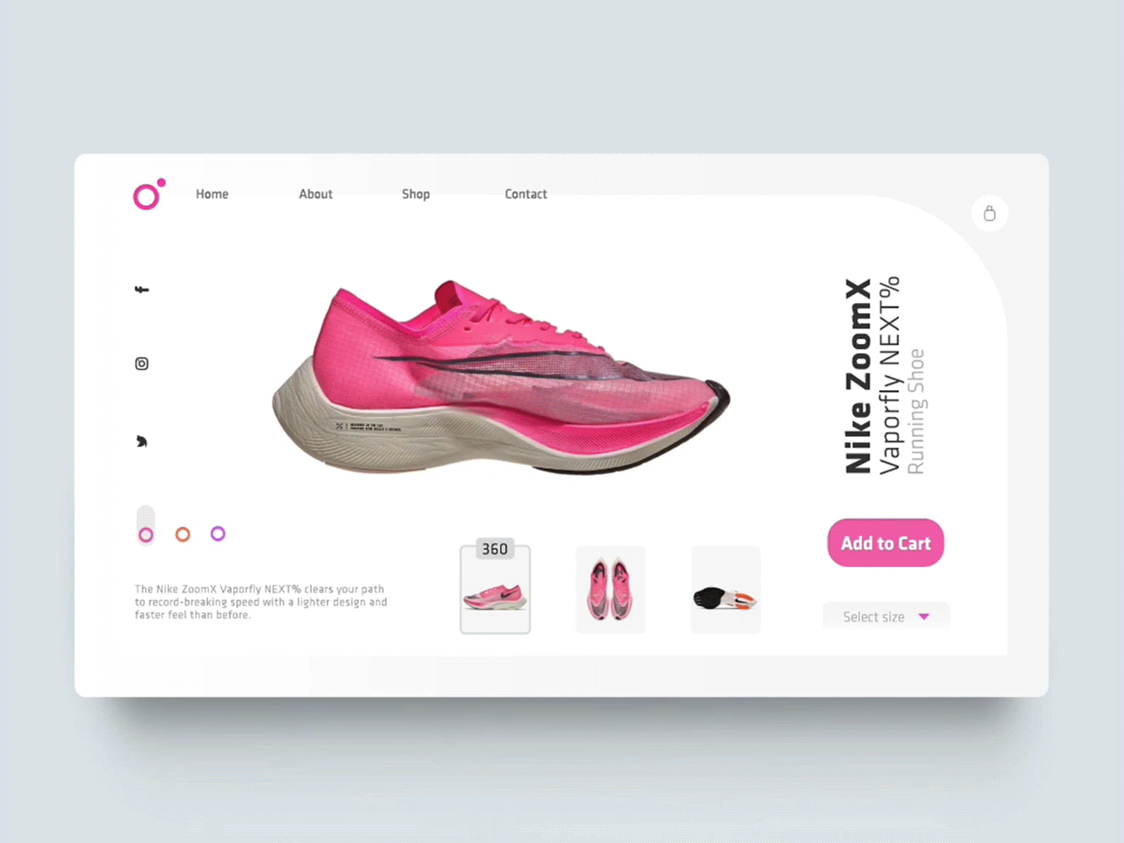 Grados - 360° Shoe Store 360 clean colors design ecommerce rotate shoes shopify sneakers ui ux uxui web web design