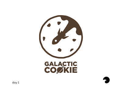 Galactic Cookie | Daily Logo Challenge #1 branding cookie daily daily logo challenge dailylogochallenge logo rocket space stars