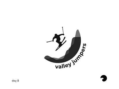 Valley Jumpers | Daily Logo Challenge #8 branding daily daily logo daily logo challenge dailylogochallenge day8 logo logo design ski ski mountain skiing snow valley vector