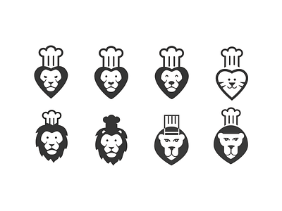 Lion chef logo concepts chef illustration lion logo