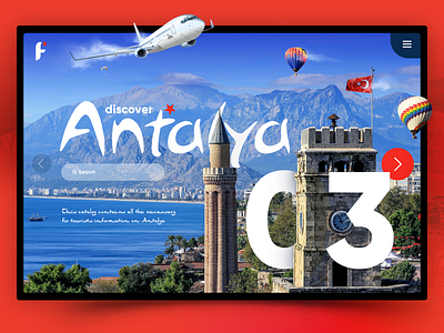 Findin Antalya air balloon antalya ari blue cappadocia design finding logo montain red travel trip turkey ui uiux web