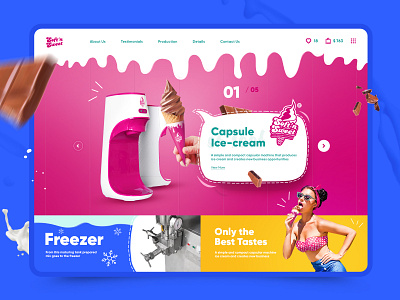 SoftSweet - ice cream bright design ex ice ice cream logo packaging photoshop pink refrigerator summer ui ux vector website