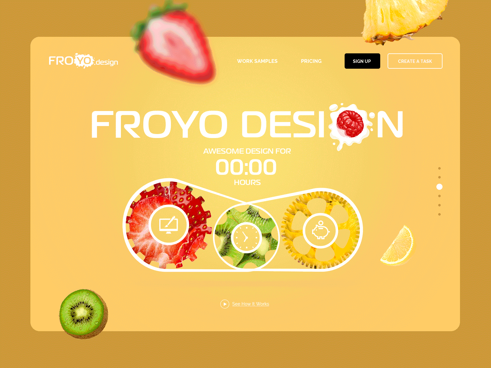 FROYO animated animated transition animation branding delicious design froyo fruit graphic ice icecream logo milk pineapple tasty ui ux vector yellow
