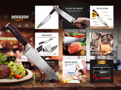 Amazon Desing Listing amazon amazon fba amazon label design banner branding design ebc ecommerce knife listing shop store