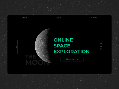 Online Space Exploration - Web design dark design figma graphic design illustration minimal mobile moon space ui ux web web design website