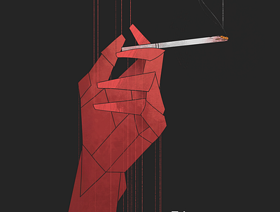 Tolerance cigarette design hand hands illustration illustrator monotone poster smoke smoking stylized