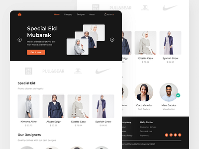 Landing Page - Clothing Store cloth clothing brand ecommerce eid mubarak fashion fashion blogger fashion brand homepage landing page marketing muslim clothes online shopping shopping style ui design ux design wear website website design women fashion